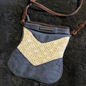 Roxy Blue and Cream Crossbody Bag